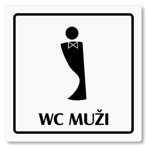 WC muži, 100x100mm, bílá, Arizona